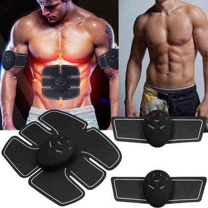Imagem de Kit Abs Pro Abdômen Braço Perna Tonificador Muscular Fit Definidor Cinto Estimulador Elétrico Smart Fitness Redutor
