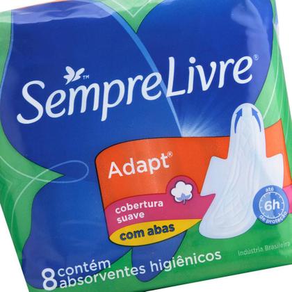 Imagem de Kit Absorvente Externo Sempre Livre Adapt Cobertura Suave com Abas 16 Unidades