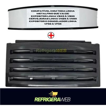 Imagem de Kit Acabamento Metalfrio Testeira Grade e Saia Veneziana Preto