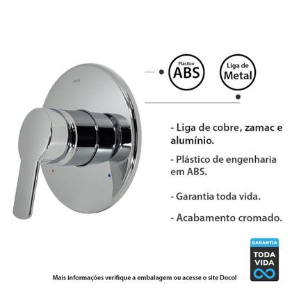 Imagem de Kit Acabamento Monocomando AP/BP 3/4" Alta Vazão Chess/Gali Chrome Docol