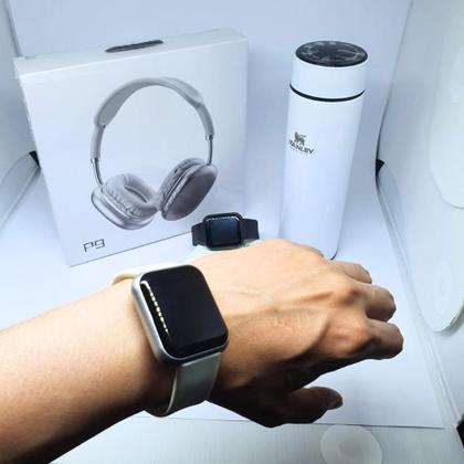 Imagem de Kit Academia Completo Garrafa Térmica 500ml, Fone Bluetooth e Relógio Smart Digital para Homens e Mulheres