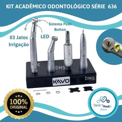 Imagem de KIT ACADEMICO ODONTOLOGICO KAVO SÉRIE 636 CP COM LED Peças de mão Odonto DENTISTA