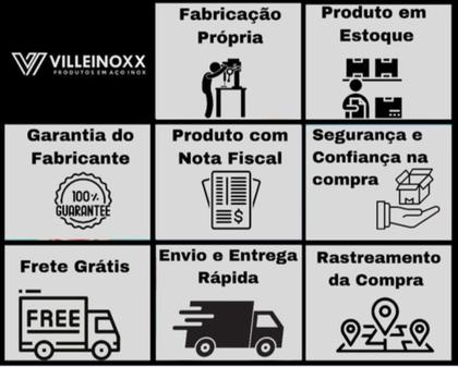 Imagem de Kit acessório banheiro inox preto duplo ville 4 peças vii10