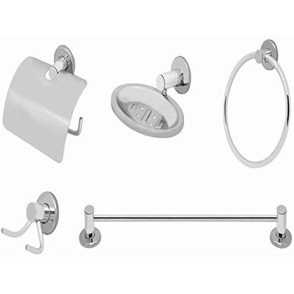 Imagem de Kit acessorios banheiro 6pcs com ducha higienica inox completa 1/4 volta