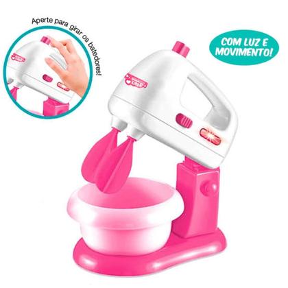 Imagem de Kit Acessórios Cozinha Com Fogão Batedeira Brinquedo Rosa
