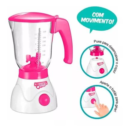 Imagem de Kit Acessórios Cozinha Com Fogão Batedeira Brinquedo Rosa