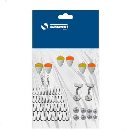 Imagem de Kit Acessorios de Pesca Com Anzol Boia Sino Girador Chumbada