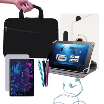 Imagem de Kit Acessórios Essenciais p/ Tablet Vision Tab 10: Capa 360, Luva, Película, Caneta, Fone