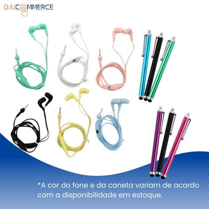 Imagem de Kit Acessórios Essenciais p/ Tablet Vision Tab 10: Capa 360, Luva, Película, Caneta, Fone