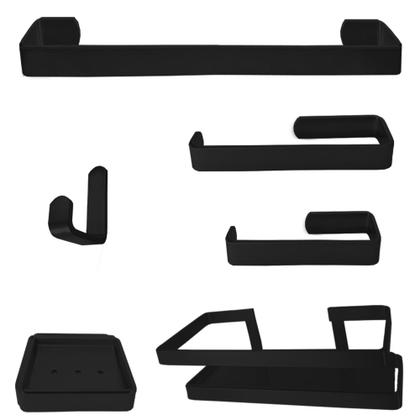 Imagem de Kit Acessórios Lavabo/ Banheiro 6 Peças C/ Ps Perna- Várias Cores