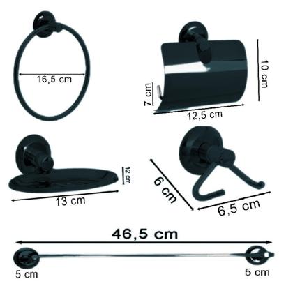 Imagem de Kit Acessórios P/ Banheiro Aço Inox 5 Peças Dourado