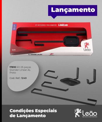 Imagem de Kit Acessórios Para Banheiro  5 Peças Preto Fosco - Leão