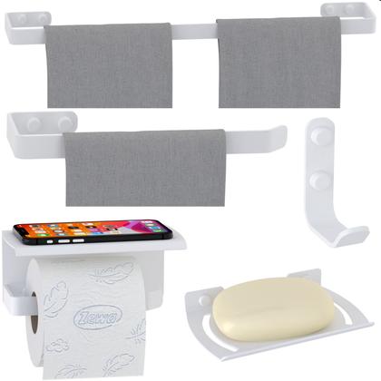 Imagem de Kit Acessórios Para Banheiro Branco 5 Peças Zmt