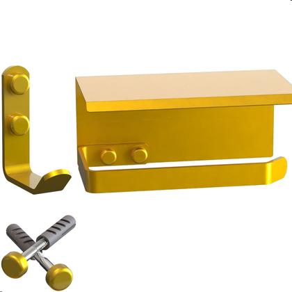 Imagem de Kit Acessórios Para Banheiro Dourado 5 Peças Max