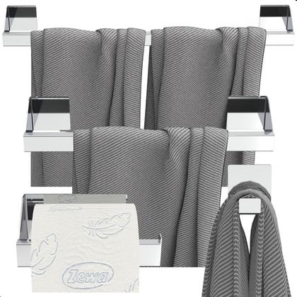 Imagem de Kit Acessórios Para Banheiro Inox 4 Peças Master Slim DF