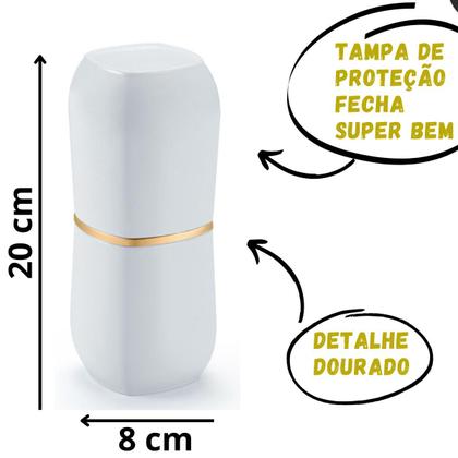 Imagem de Kit Acessorios Para Banheiro Lixeira Porta Escova Toalha Papel Higiênico Box Conjunto Para Lavabo Dourado Luxo