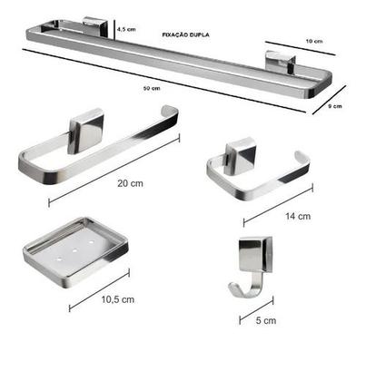 Imagem de Kit Acessórios Para Banheiro Luxo 6 Peças Duplo 2 Cabides