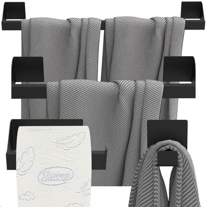 Imagem de Kit Acessórios Para Banheiro Preto 4 Peças Master Slim DF