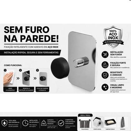 Imagem de Kit Acessórios Para Banheiro Preto 5 Peças Master Slim DF