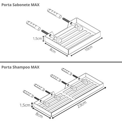 Imagem de Kit Acessórios Para Banheiro Preto Fosco 6 Peças MAX