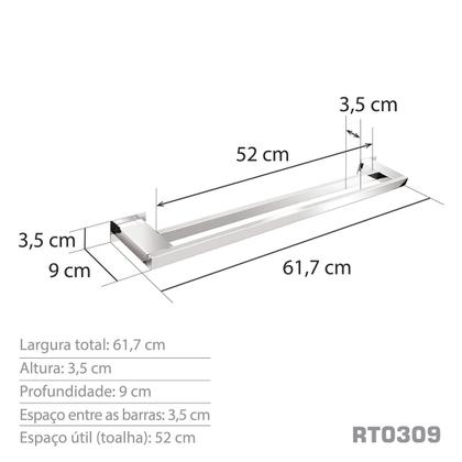 Imagem de Kit Acessórios Para Banheiros 3 Peças Inox - Kromus KITRT3A