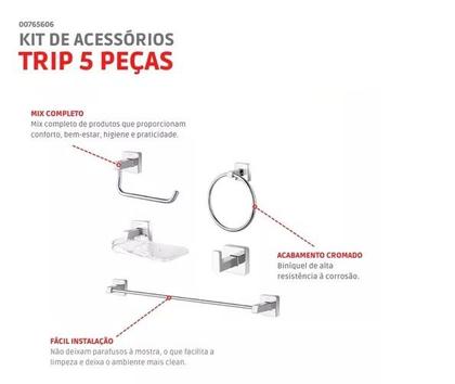 Imagem de Kit Acessórios Trip 05 Peças Docol 765606