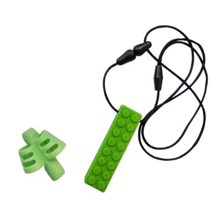 Imagem de Kit Adaptador De Escrita  Mordedor  e Cordão Quebra Cabeça