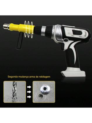Imagem de Kit Adaptador de Rebites Com 4 Bicos Rebitadeira Manual