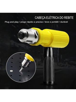 Imagem de Kit Adaptador de Rebites Com 4 Bicos Rebitadeira Manual