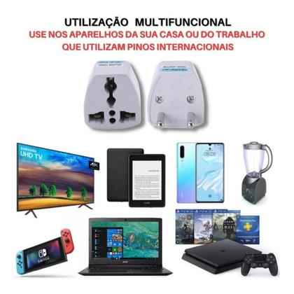 Imagem de Kit Adaptadores Tomada Universal Padrão Europeu Tomada Benjamin Universal Bivolt
