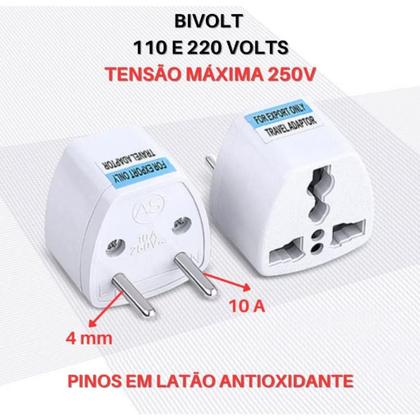 Imagem de Kit Adaptadores Tomada Universal Padrão Europeu Tomada Benjamin Universal Bivolt