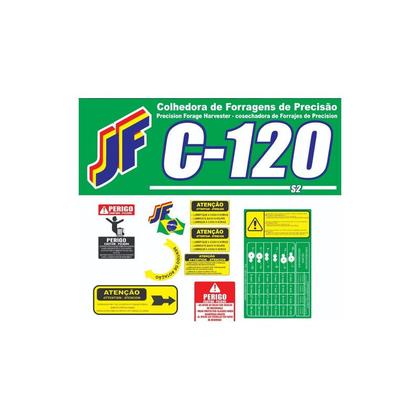 Imagem de Kit Adesivo Compatível Colhedora JF C120