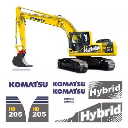 Imagem de Kit Adesivo Compatível Escavadeira Komatsu Hb 205 Hybrid