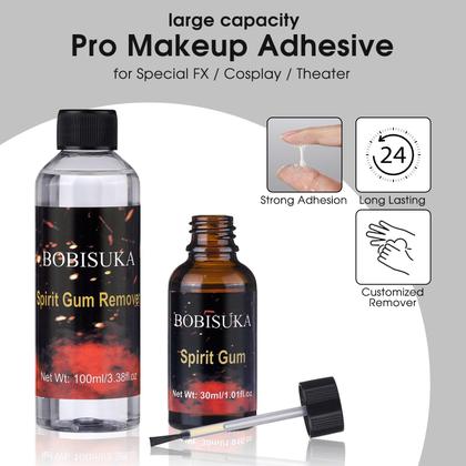 Imagem de Kit adesivo de maquiagem de efeitos especiais BOBISUKA Spirit Gum 30mL