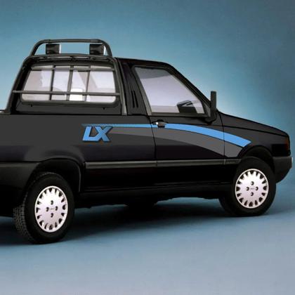 Imagem de Kit Adesivo Faixa Lateral Fiat Fiorino Lx Azul