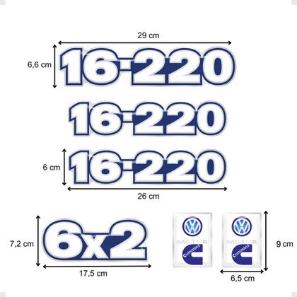 Imagem de Kit Adesivos Caminhão VW 16-220 Emblemas Resinados Generico