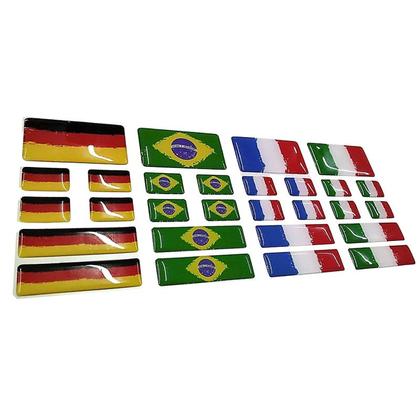 Imagem de Kit Adesivos Emblema Bandeira Brasil Placa Coluna Traseira