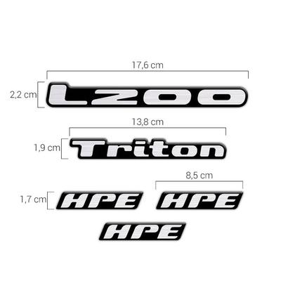 Imagem de Kit Adesivos Emblema L200 Triton Hpe 2008 Resinados