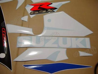 Imagem de Kit Adesivos Emblemas Suzuki Gsxr 750 2002 Moto Azul/branca
