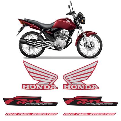 Imagem de Kit Adesivos Honda Cg Fan 150 Esi 2012/2013 Moto Vermelha