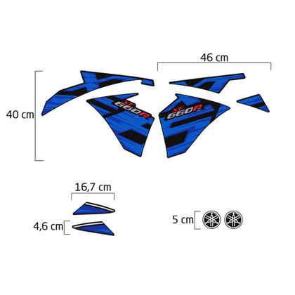 Imagem de Kit Adesivos Moto Yamaha XT 660r 2015/2018 Lateral +Emblemas