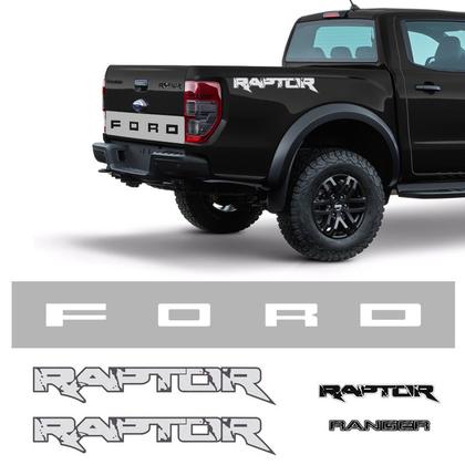 Imagem de Kit Adesivos Ranger Raptor + Faixa Traseira Ford e Emblemas