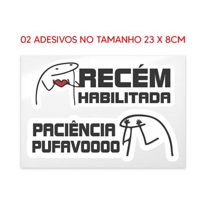 Imagem de Kit Adesivos Recém Habilitada Paciência Pufavo Meme Flork