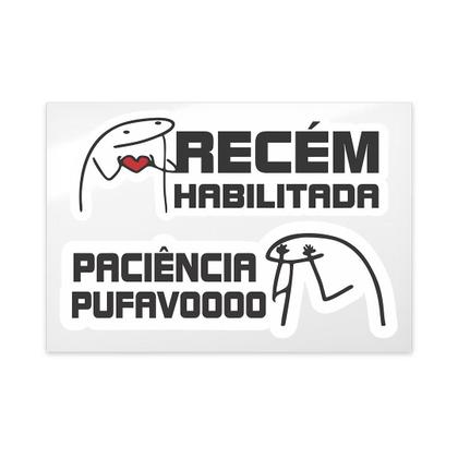 Imagem de Kit Adesivos Recém Habilitada Paciência Pufavo Meme Flork