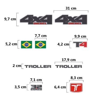 Imagem de Kit Adesivos Troller T4 2015/2019 4x4 Trilha Dakar Completo