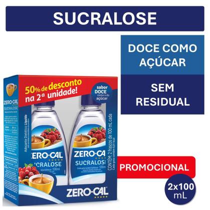 Imagem de Kit Adoçante Líquido Zero Cal Sucralose 2 unidades 100ml cada