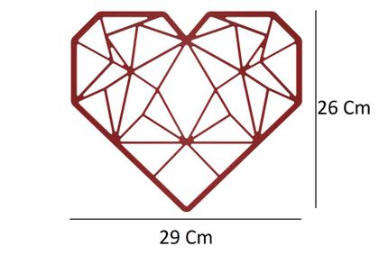 Imagem de Kit Adorno De Parede Coração Geométrico 3d Quadro Decoração
