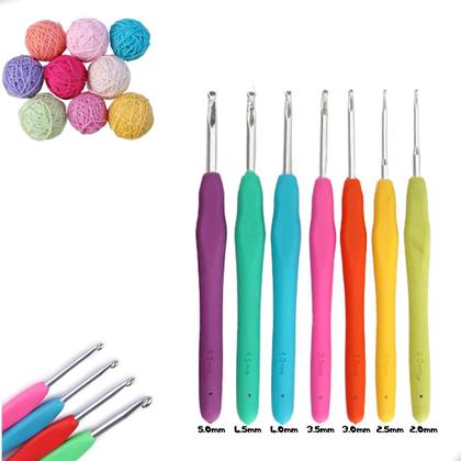 Imagem de Kit Agulha De Crochê Emborrachado Alumínio Soft Lanmax