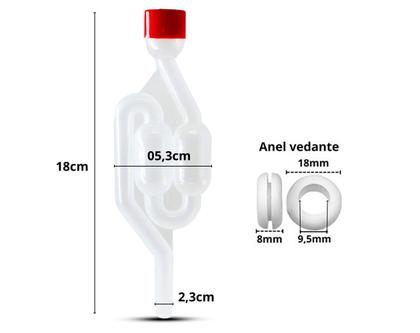 Imagem de Kit Airlock Tipo S c/ 03 Anéis Vedantes