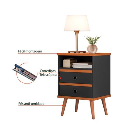 Imagem de Kit Alan Mesa de Cabeceira para Quarto ou Sala